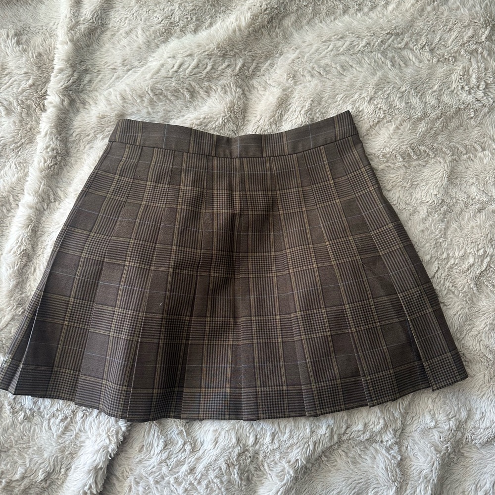 ARITZIA Sunday Best Plaid Brown School Girl Skirt